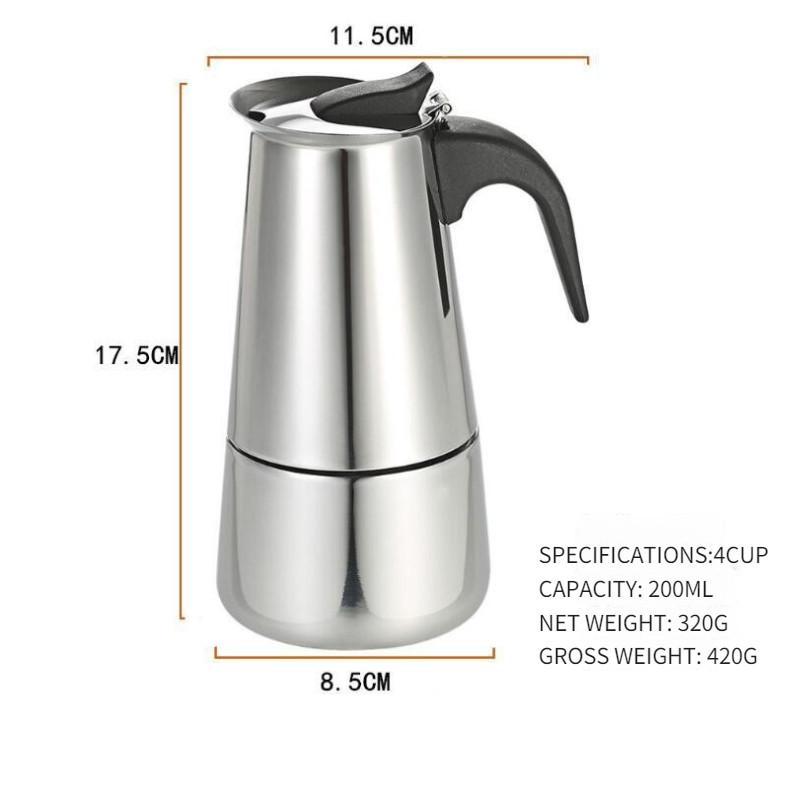 Stainless Steel Coffee Pot Espresso Mocha Pot With Small Electric Stove Portable Household Coffee Utensil Set