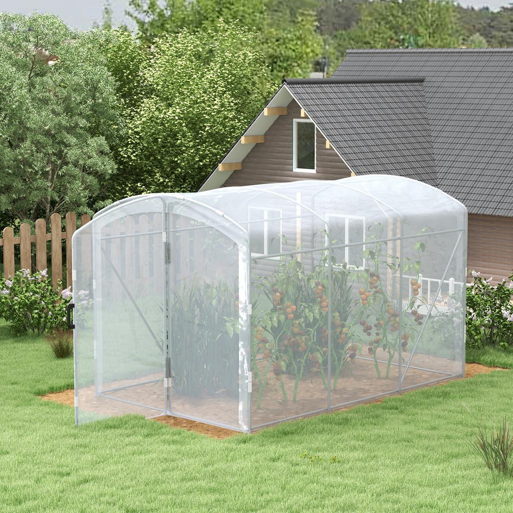 Tunnel Greenhouse, Walk-In, Transparent Film, Galvanized Steel Frame, 3 x 2 x 2m