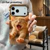 Phone Case: 2D Flat Design Suitable for iPhone 18 17 16 15 14 13 Pro Film Protective Case, Couple Style, Good Morning Orange Cat, Christmas and Hallow