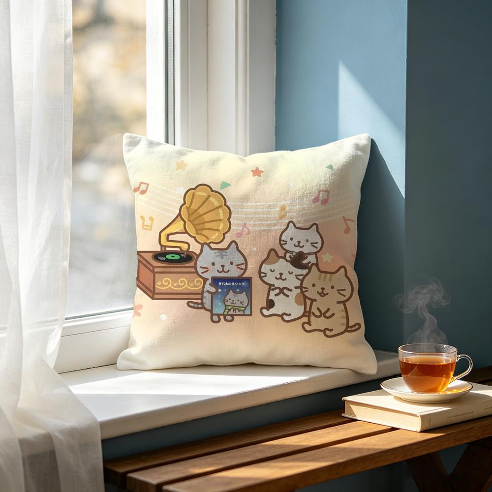 Cute FFuku Fuku Nyankoed Cushion Cover Cushion Cover Set Pcs x x x Pillowcase Decorative Sofa Home Decor