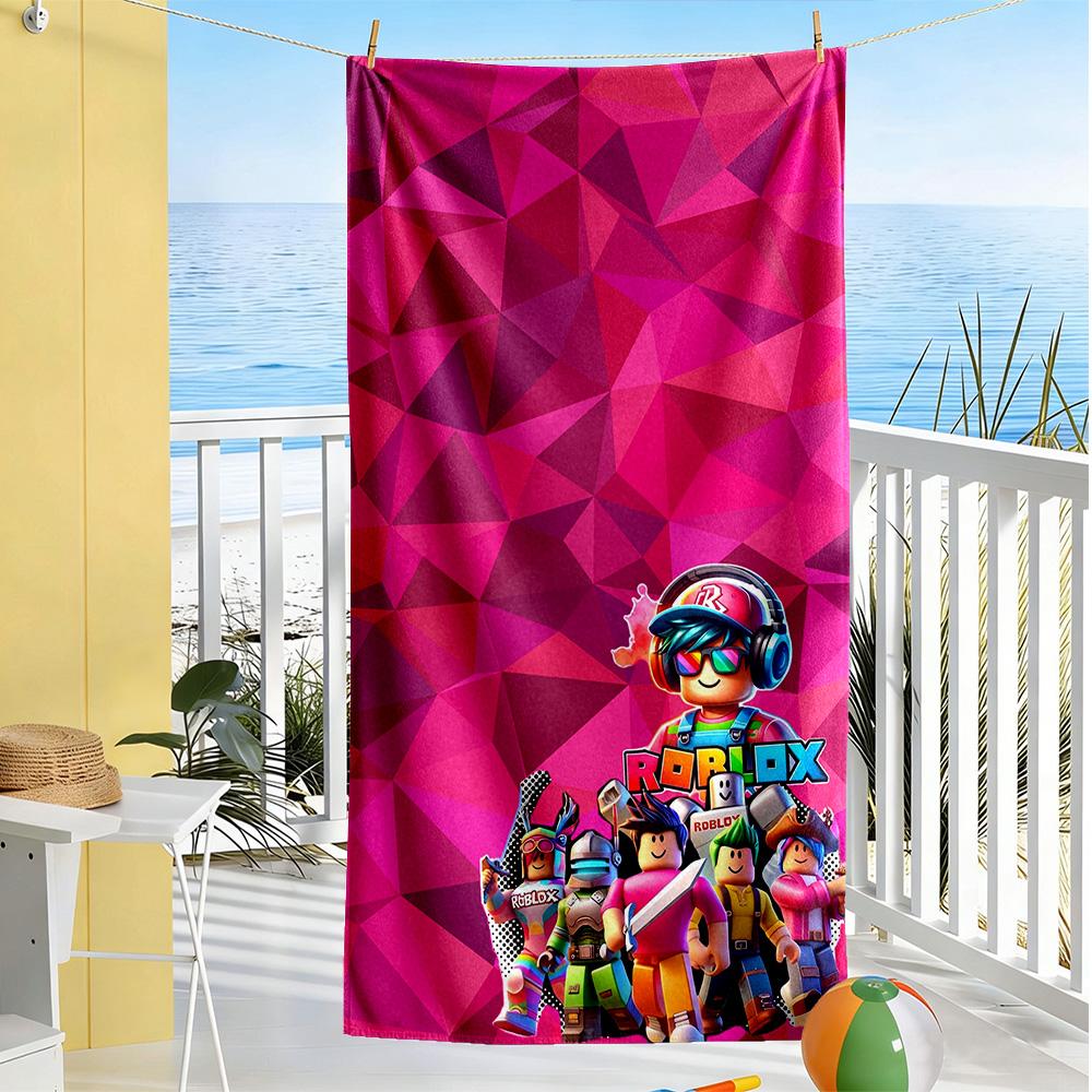 Roblox Beach Towel Super Soft & Absorbent Comfortable Lightweight Suitable for Swimming, Gym, Camping, Yoga Vacation