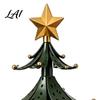 Holiday Tabletop Decor Christmas Tree Jewelry Stand 360 Degree Rotating Base Metal Earring Display Stand Rack Dark Green Tray for Necklaces