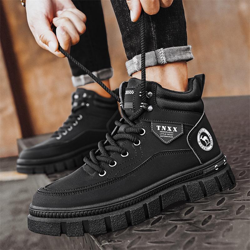 Autumn and Winter New Men's High-top Martin Boots Tooling Locomotive Shoes Versatile Casual Shoes Trendy Shoes Outdoor