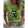 Fashion Women Retro Creative Black Cat Text Print T Shirt Funny Casual O-neck Short Sleeves T-shirt Summer Female Tee Shirt