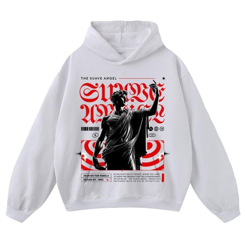 Vintage Washed Oversized Streetwear Hoodie Unisex Loose Fit Cotton Graphic Sweatshirt Men Women