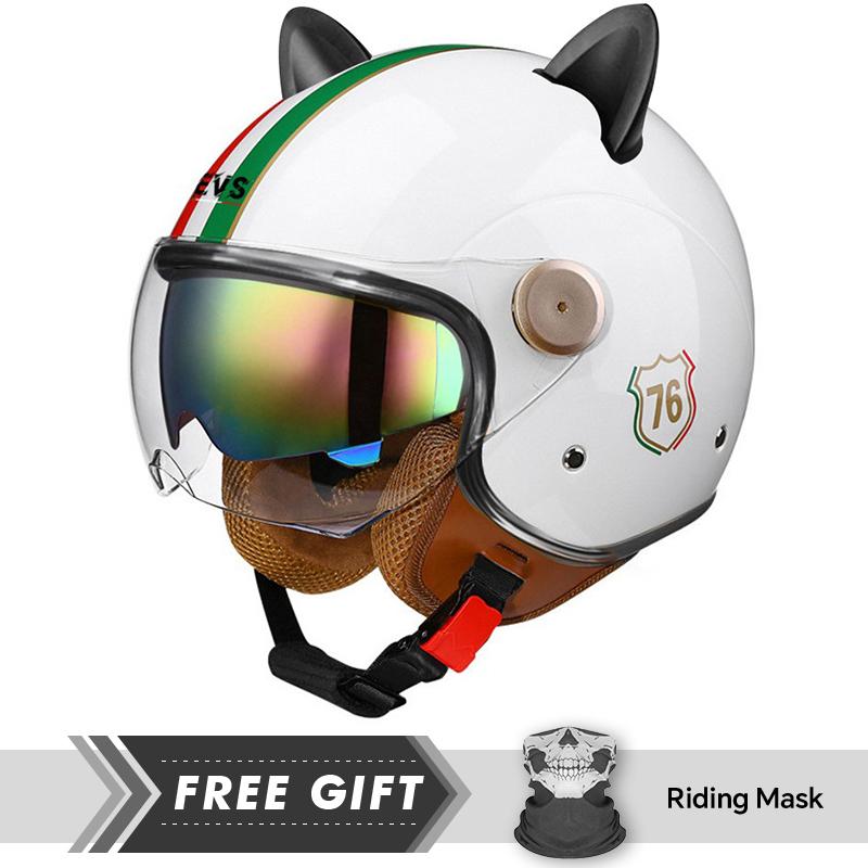 Men Women Retro Semi-open Helmets DOT ECE Open Face Helmets Motorcycle Accessories Cascos Para Motos 3/4 Open Half Helmet