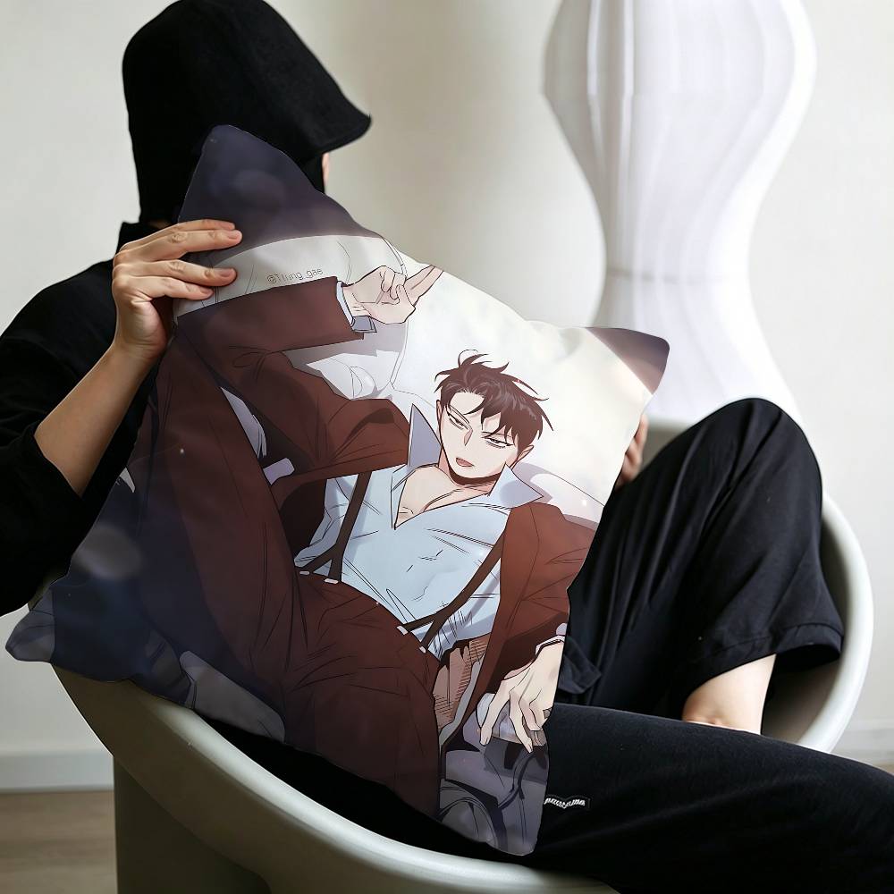 Korean Manhua Roses And Champagne Pillowcase Toon Gift Cushion Cover Bedroom Home Sofa Chair Seat Decor Pillow Case