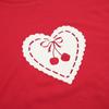 T-shirt imprimé Cherry Love pour femmes Spice Girls, pull à col rond, bas slim, hauts courts, printemps été