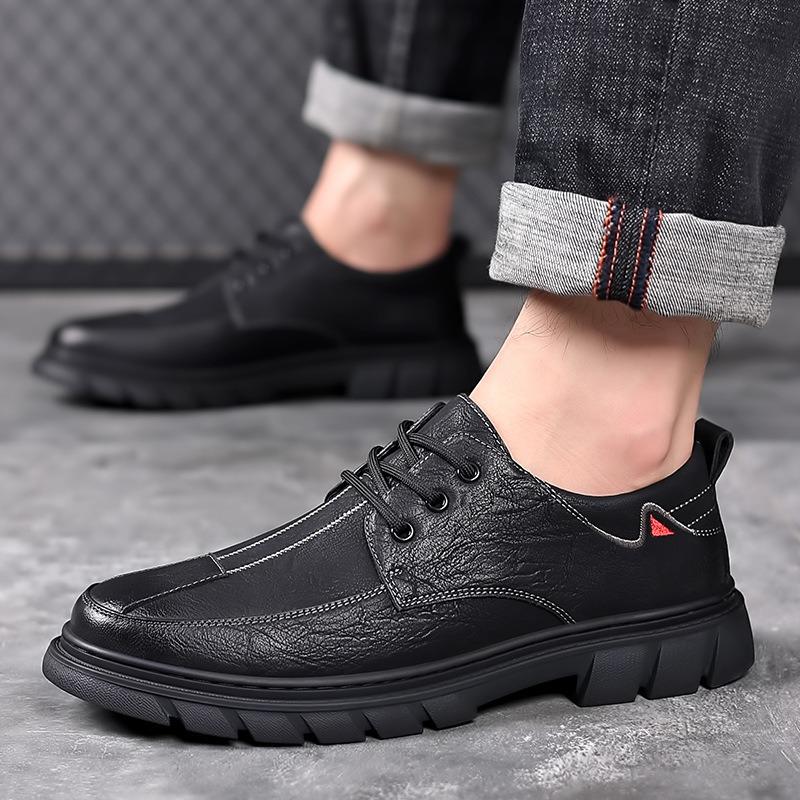 Men's Casual Leather Shoes Men's Trend Fashion Board Shoes Soft Surface Single Shoes Tooling Shoes Men's