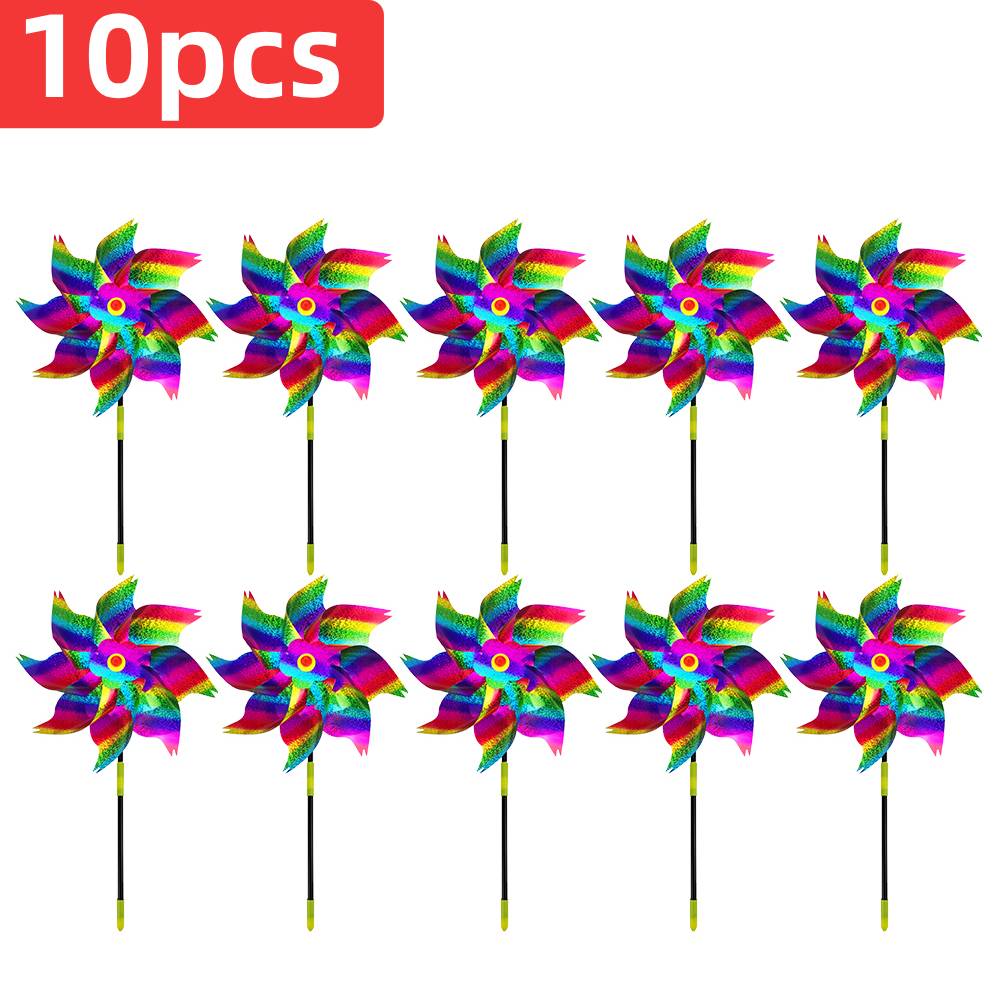 10pcs Laser Anti Bird Repeller Windmill Outdoor Anti Reject Pinwheels Spinner Reflective Garden Balcony Birds Scare Repeller