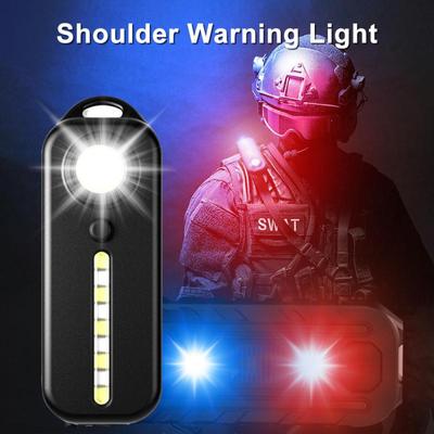 Nové LED Červené Modré Výstražné Nouzové Policejní Světlo s Klipem USB Dobíjecí Ramenní Blikající Výstražná Bezpečnostní Svítilna Zadní Světlo na Kolo