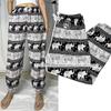 Elephant Pants Long Adjustable Elastic High Waistband Strap Jumper  Unisex Man Women Print Thailand Casual Streetwear Beach Bohemian Retro Vintage