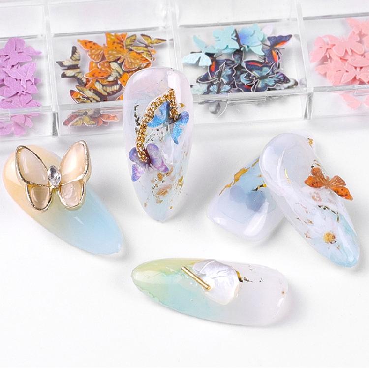 Celebrate Christmas Halloween Nail Sequins Wood Pulp Nail Art Flower for Butterf