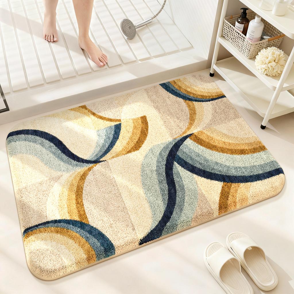 Imitation Cashmere Bathroom Floor Mat Toilet Toilet Toilet Door Absorbent Foot Mat Household Quick-drying Carpet