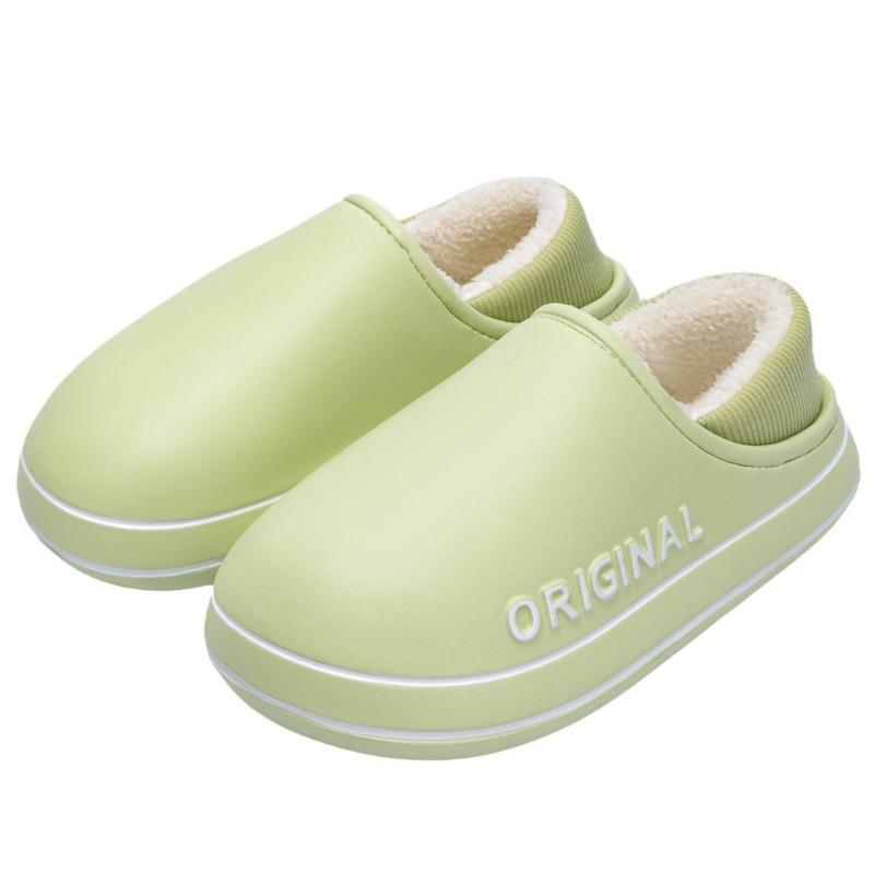 Waterproof cotton slippers women's autumn and winter new couples indoor home non-slip plush bag and cotton shoes men