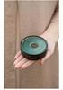 Peacock Green Glazed Ceramic Gongfu Teacup Saucer Coaster - Creative Heat-Insulating Pottery Mat for Tea Ceremony Accessories
