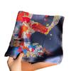 Spring New Flower Pony Printed Plain Crepe Satin Silk Scarf Women's Premium 100 Mulberry Silk Square Scarf