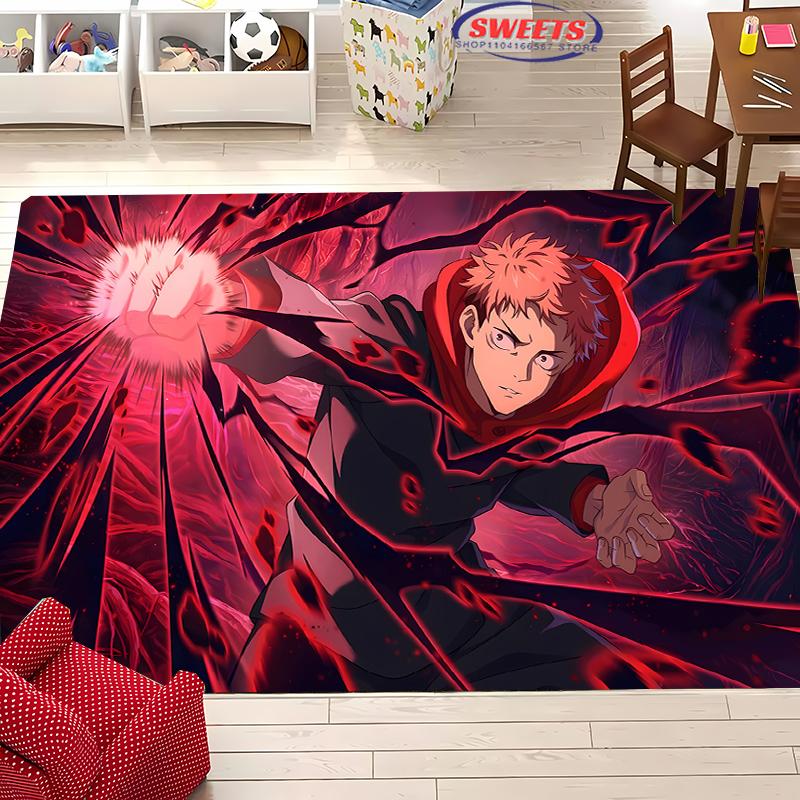 Jujutsu Kaisen Yuji Itadori Carpet! Bedroom Floor Living Room Bed Mat,Non-slip Exquisite Home Decor,Durable Machine Washable Rug