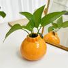 1pc Fashion Orange Design Ceramic Vase, Suitable For Hydroponics - Perfect Choice For Living Room And Office Decoration