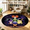 Hocus Pocus Sanderson Sisters Personalized Round Rug Support Custom Name, Soft Home Decor Mat
