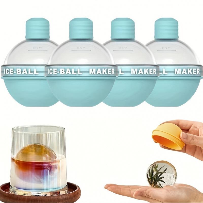 4pcs Light Bulb Shaped Ice Molds, Perfect for Making Colorful Ice Balls for Whiskey and Cocktails, These Are Reusable