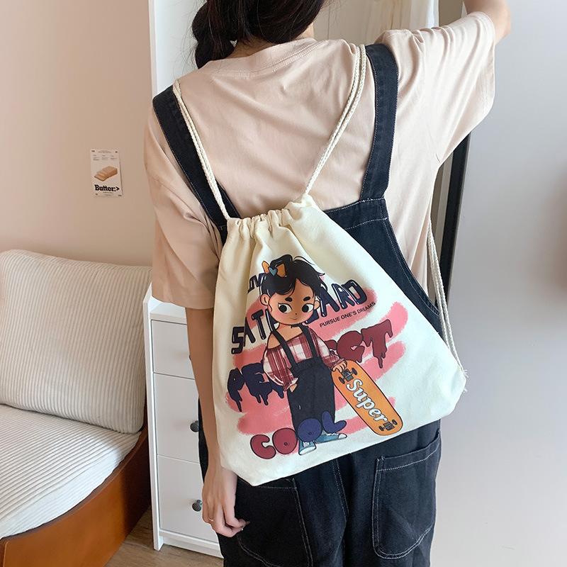 Backpack, Cute Animal Print Bag, Women's Backpack, Canvas Bag, Student Bag, Work Bag