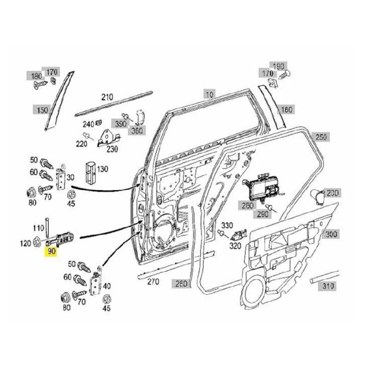 Replace 2117300116 Car Door Stoppers Automotive Accessories for S211 E320 E350 Rear Door Check Strap Stopper Limiter