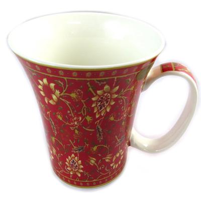 [N8635] - Red 'Mosaic' Porcelain Mug
