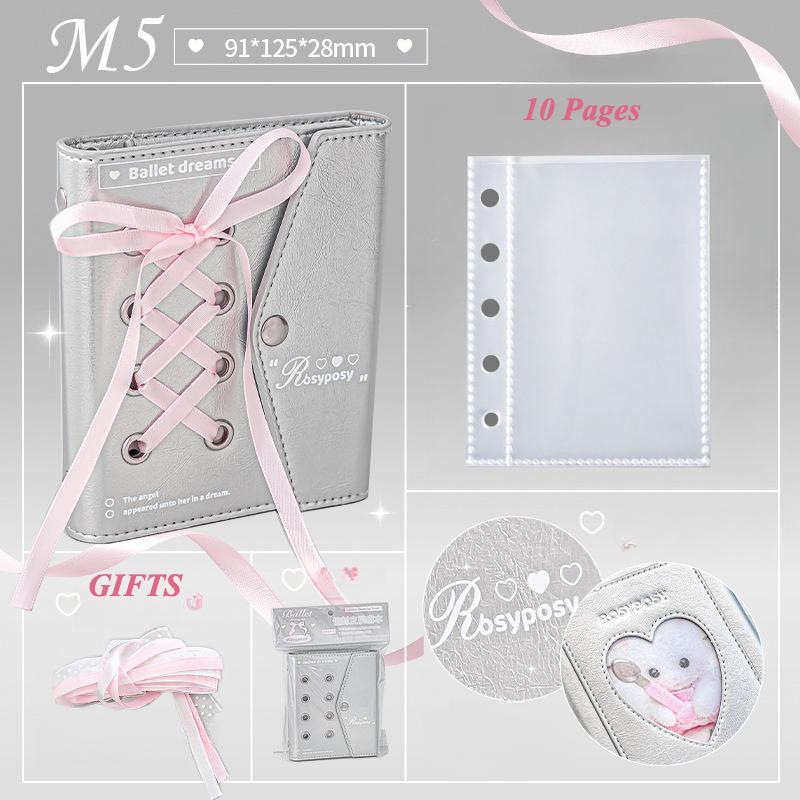 Ballet Series PU Leather Photocard Binder M5 Mini Card Collection Book for 3 Inch Kpop Photocard Sleeves Kawaii Photo Album New