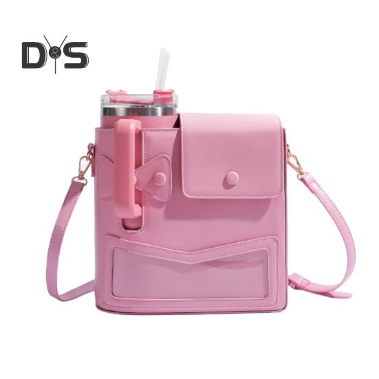 Taška přes rameno pro sklenici Cestovní taška na láhev na vodu s kapsou na telefon Crossbody držák na pohár Taška na láhev Nosič láhve na vodu pro sklenici Stanley