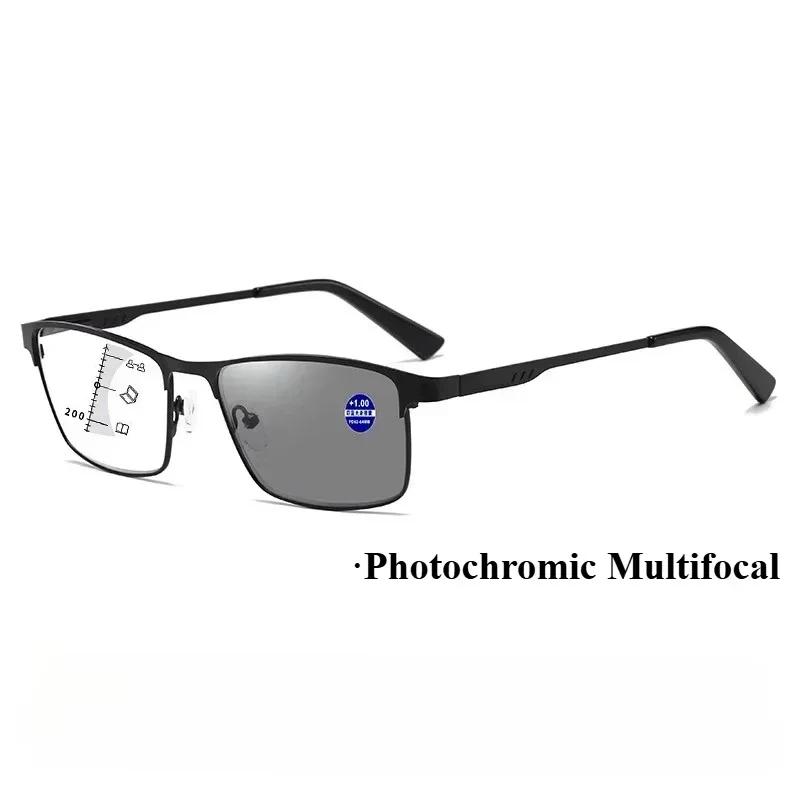 Fashion Unisex New Photochromic Reading Glasses Classic Smart Zoom Progressive Multifocal Color Changing Presbyopia Glasses