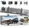 Mirror-style Dash Cam [New In 2026, 4K HD Quality, Step-Down Cable] Extendable Front and Rear Cameras, 170° Ultra-Wide Angle, 12-Inch IPS Large Screen
