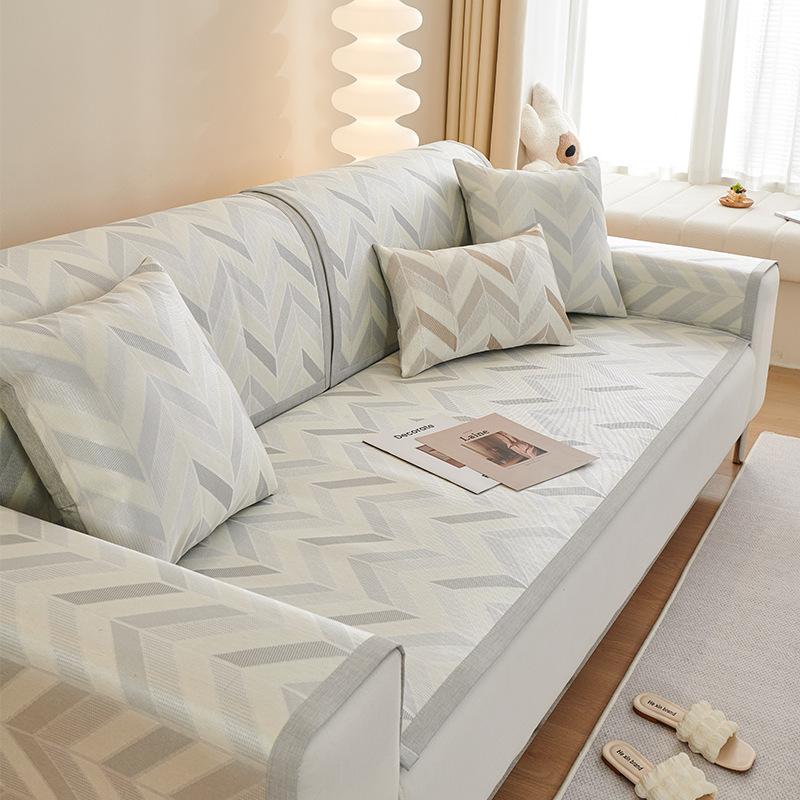 

Summer Sofa Cushion Ice Silk Mat Non-Slip Simple Modern Cream Wind Summer Seat Cushion Living Room Sofa Cover Towel 70*70cm