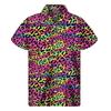 Camisa de Manga Corta con Botones y Estampado de Leopardo de Moda, Esencial de Moda Casual