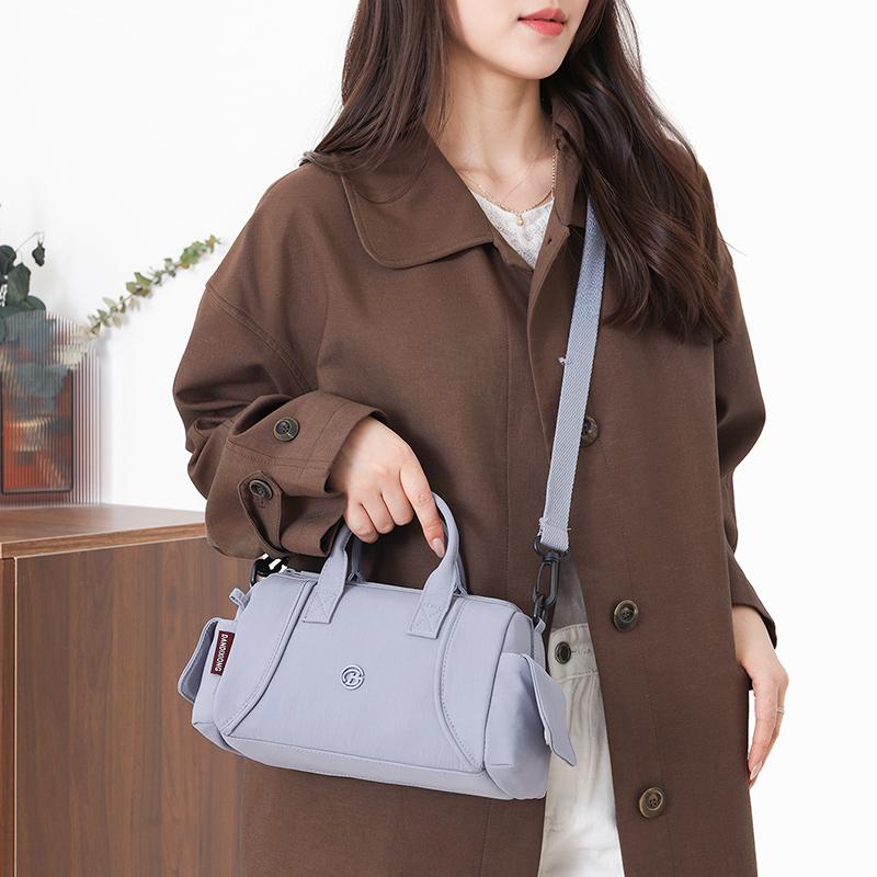 Bolso Bandolera Impermeable de Nylon para Mujer Bolso de Hombro Casual con Asa Superior y Cremallera