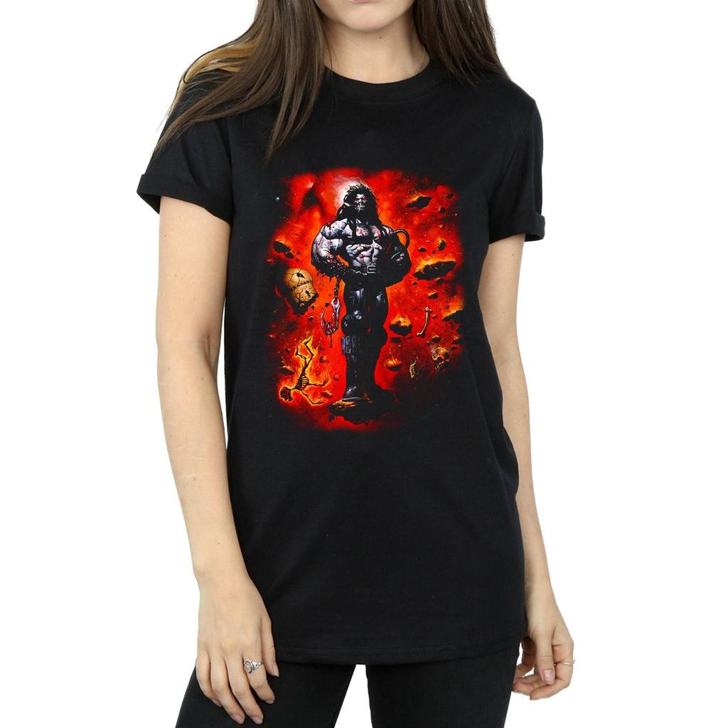 DC Comics Womens/Ladies Lobo Cosmos Cotton Boyfriend T-Shirt
