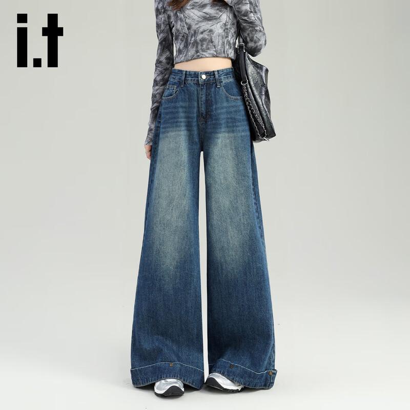 

Izzue IT Women s Retro High-Waist Washed Wide-Leg Jeans XL