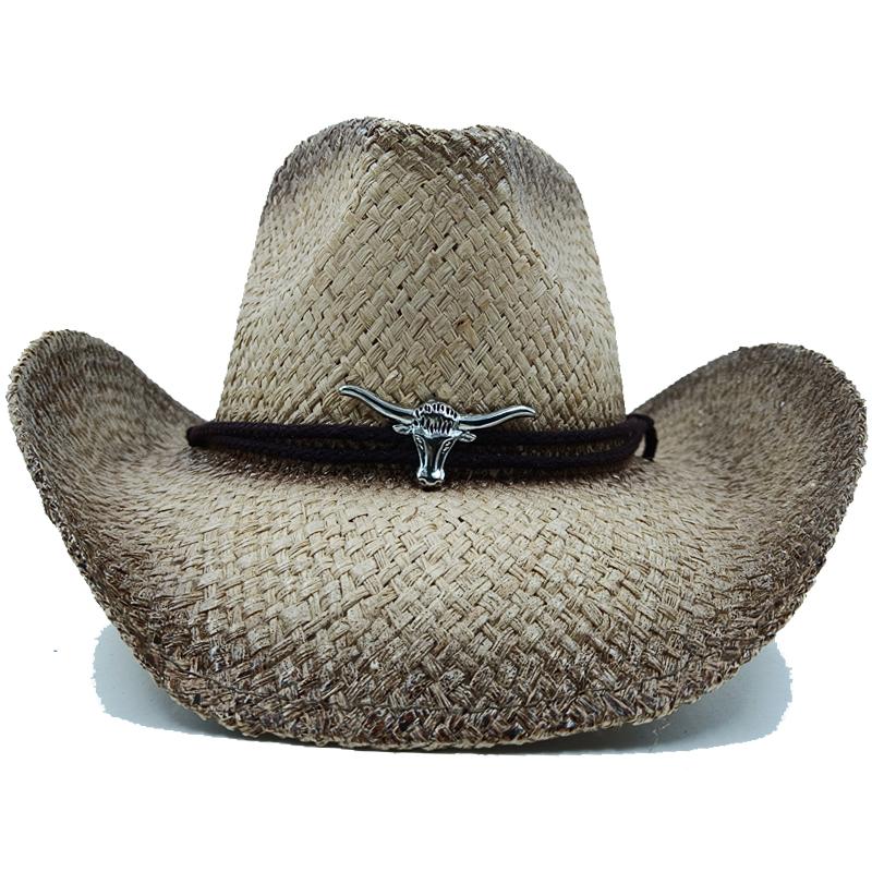 Thickened summer cowboy hat sun hat black summer thickened sun hat cowboy straw hat men and women beach hat