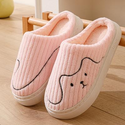 Cotton Slippers Autumn and Winter Home Indoor Hospitality Thick-soled Warm Wear-resistant Plush Couple Shoes