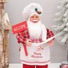 Christmas Decor Chef Santa Figurine Standing Sitting Pose Plastic Fabric Ornament Home Hotel Restaurant Party Display