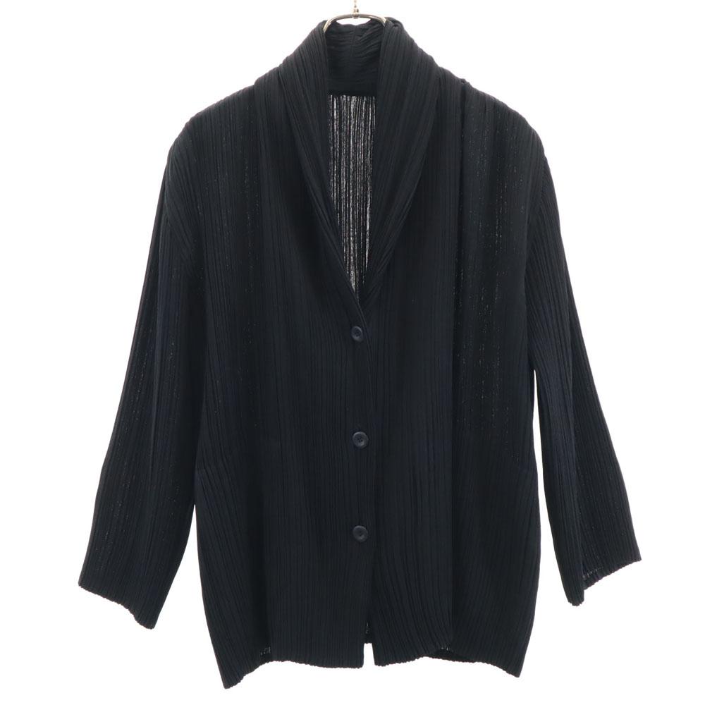 ISSEY MIYAKE Made In Japan Long Sleeve Cardigan 3 Black Women Used