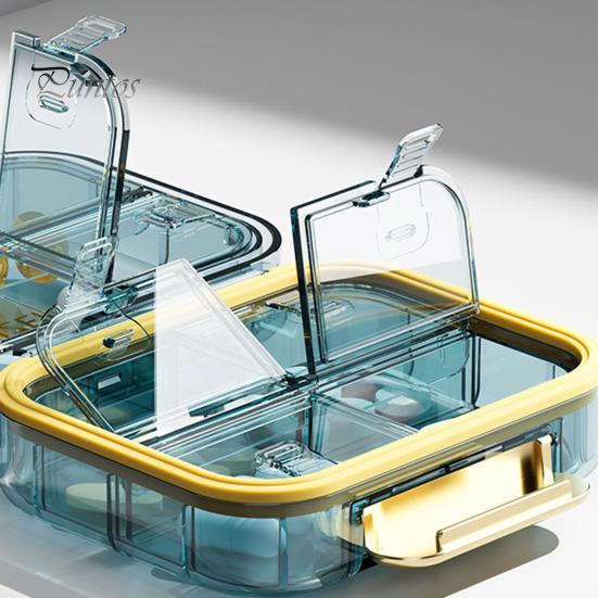 Bärbar pillerlåda Fukt Dammtät Säker stängning Miljövänlig lång livslängd minidispenser för resor