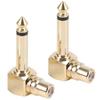 2-PACK RCA Female Jack To 1/4" Mono Male Plug Right Angle Gold Audio Adapter