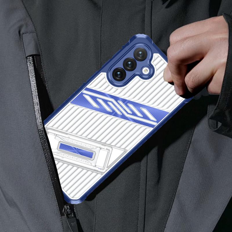 for Samsung galaxy A35 A55 5G shockproof phone case with invisible stand camera protection