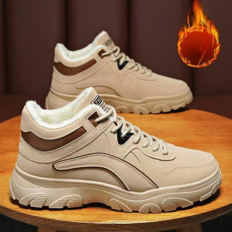 Men's Shoes New Mid High Top Work Boots Trend Versatile Sports Shoes Desert Boots Winter Warm Ankle Boots Outdoor Platform Shoes