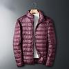 Mens Lightweight Short Cotton-Blend Puffer Jacket Slim Fit Stand Collar Casual Outerwear All