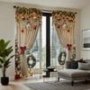 2 Pieces of Classic Twill Weave Christmas Decoration Printed Curtains   Bedroom and Living Room   Home Decoration   Room Decoration