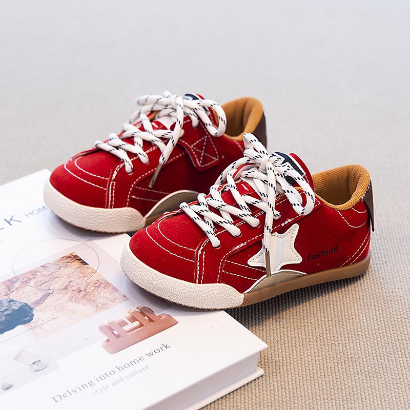 Fashion Casual Sneakers for Kids Agility Shoes German Trainer Shoes Boys Girls Spring Autumn Trendy Size 26 красный
