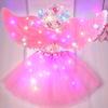 Children's Glowing Angel Wings with Colorful Neon Lights for Mid-Autumn and Halloween Festival Performances