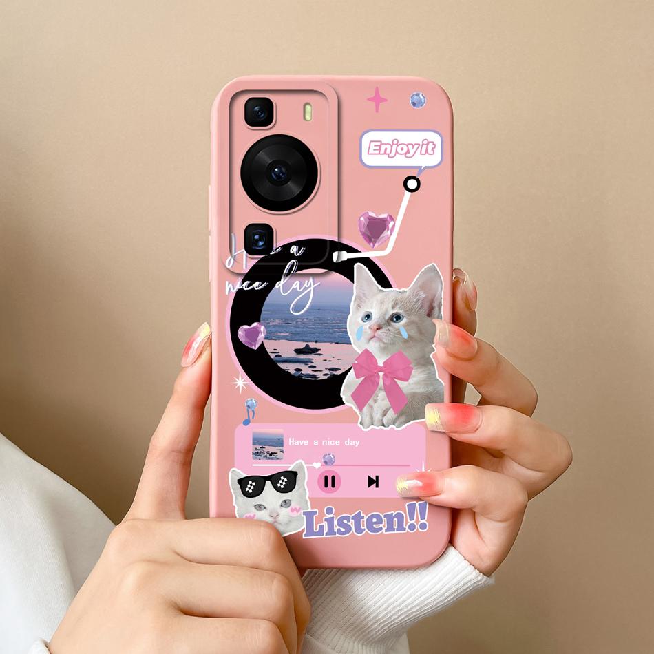 Für Huawei P60 Pro Art Handyhülle Süßes Design Weiche Flüssigsilikon-Rückabdeckung Für HuaweiP60 P 60 Anti-Drop Langlebiger Stoßfänger Funda